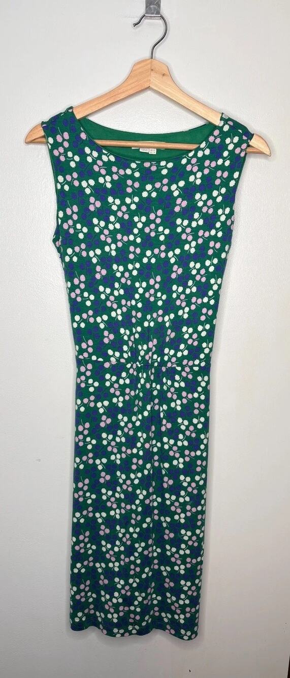 Boden Women's Green Floral Knit Mini Dress Size 6